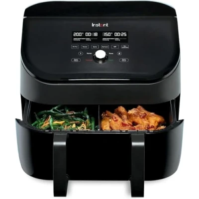 Afbeelding van Instant Vortex VersaZone 8,5L airfryer heteluchtfriteuse met 2 compartimenten die onafhankelijk en samen gebruikt kunnen worden SynchCook &amp; SyncFinish programma&#039;s