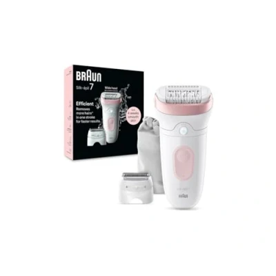 Afbeelding van Braun Silk·épil 7 Epilator voor Eenvoudige Ontharing Langdurig Gladde Huid 030 Wit/Flamingo