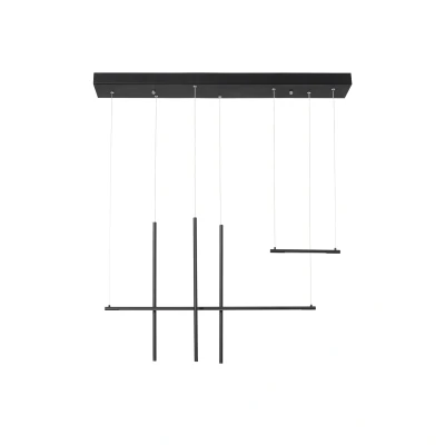 Afbeelding van Nova Luce, Hanglamp, ELETTRA LED hanglamp zwart 20W warm wit 110x15x200cm 9088105 (698 lm)