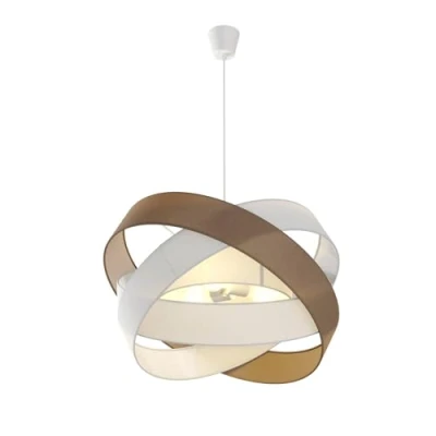 Afbeelding van Lindby Hanglamp 3lichts Stof, metaal H: 47.6 cm E27 bruin, wit, grijs