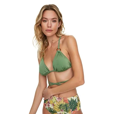 Afbeelding van Trendyol Damesaccessoire gedetailleerde bikini top, groen, 38