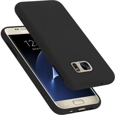 Afbeelding van Cadorabo Hoesje geschikt voor Samsung Galaxy S7 Case in LIQUID ZWART Beschermhoes TPU silicone Cover