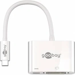 Afbeelding van Goobay USB C adapter DVI, PD, wit voegt een DVI verbinding toe aan apparaat