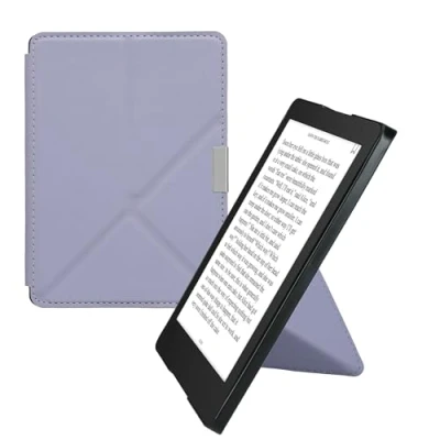 Afbeelding van kwmobile e reader hoesje compatibel Met Kobo Aura Edition 2 hoes standaard Ereader cover van kunstleer In lavendel