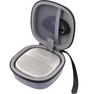 Afbeelding van Aenllosi Harde hoes voor Bose SoundLink Micro Bluetooth luidspreker, alleen tas (grijs wit)