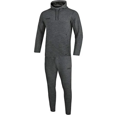 Afbeelding van Joggingpak met sweaterkap Premium Basics Antraciet gemeleerd / 40