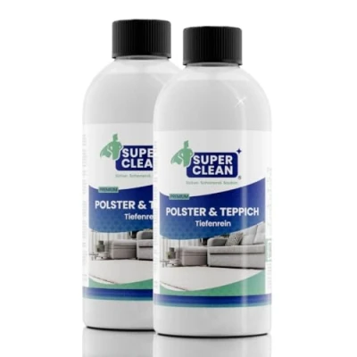 Afbeelding van SUPER CLEAN Bekleding en Tapijt Diep Reinigingsconcentraat voor alle soorten bekleding, tapijten, autostoelen, sofa of bank Inhoud: 2 x 500 ml