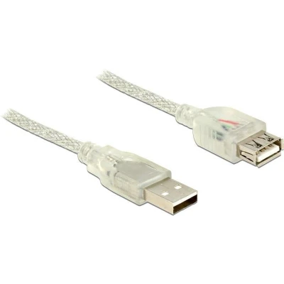 Afbeelding van USB A naar verlengkabel USB2.0 tot 2A / transparant 0,30 meter