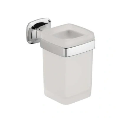 Afbeelding van Bekerhouder Sapho Aida Hangend 7x11.2 cm Chroom / Satijnglas