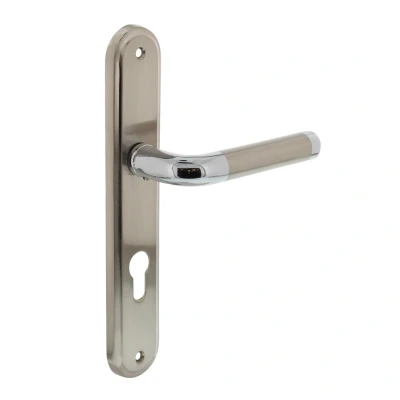 Afbeelding van Intersteel Deurkruk Agatha op langschild profielcilinder 72mm chroom/nikkel mat