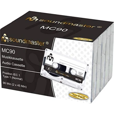 Afbeelding van Soundmaster MC905P Cassettebandjes 90 minuten, bundelverpakking (5 stuks)