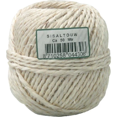 Afbeelding van Touw sisaltouw 2 draads Ø±3mm 200gr ca 50m 1 stuk 10 stuks