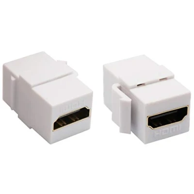 Afbeelding van AAOTOKK HDMI Keystone Module, vergulde vrouwelijk op gebruik koppelingsadapter, voor 3D 4K kabel koppelingsadapter wandplaat stopcontact paneel (wit/2 stuks)