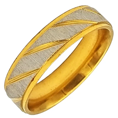 Afbeelding van Tesoro Mio Michel Verlovingsring / Trouwring Man Staal Met Goud 22 mm Maat 69