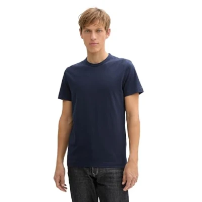 Afbeelding van TOM Tailor MIT Stretchanteil Tshirt basic, Heren, Maat: Medium, Sky captain blue