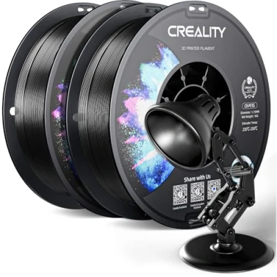 Afbeelding van Creality PETG filament 1,75 mm, hoge precisie, sterke taaiheid, geurloos, betere stroom, 2 kg 3D printerfilament, mm maatnauwkeurigheid +/ 0,03 zwart, stuks