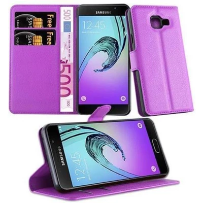Afbeelding van Cadorabo Hoesje geschikt voor Samsung Galaxy A3 2016 in MANGAAN PAARS Beschermhoes met magnetische sluiting, standfunctie en kaartvakje Book Case Cover Etui