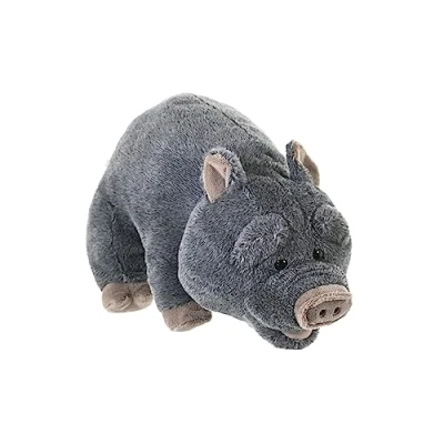 Afbeelding van Wild Republic hangbuikzwijn knuffel pluche grijs 30 cm knuffeldieren varken