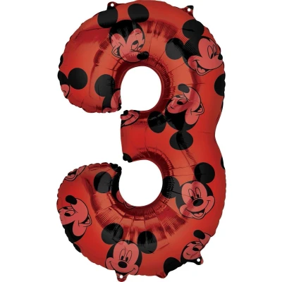 Afbeelding van Amscan Folieballon Mickey Mouse 3 Jaar Junior 43 X 66 Cm Rood