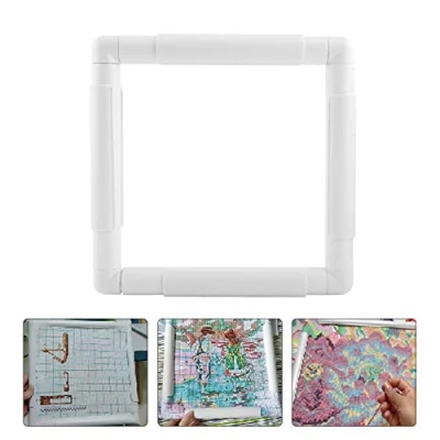 Afbeelding van HEEPDD Vierkant borduurframe, kunststof Cross Stitch Hoop Naaien Borduurwerk Snap Frame voor Quilting Needlepoint Tool (20,3 x 20,3 cm)