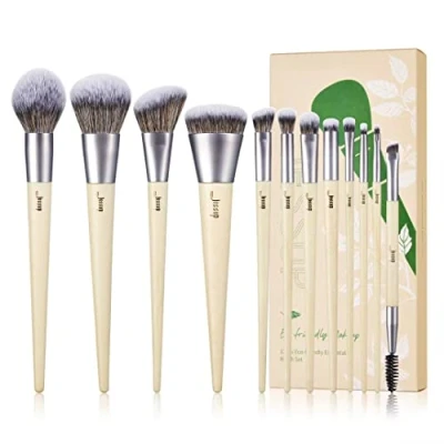 Afbeelding van Jessup Make up kwastenset 12 stuks premium milieuvriendelijk synthetisch poeder foundation highlight concealer oogschaduw wenkbrauwen eyeliner spolie burlywood T327