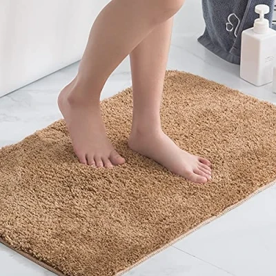 Afbeelding van KELEKELE Badmat Antislip Badkamertapijt Badtapijt Machinewasbaar Pluizig Microvezel Douchemat Zachte (60 x 90 Cm, Champagne)