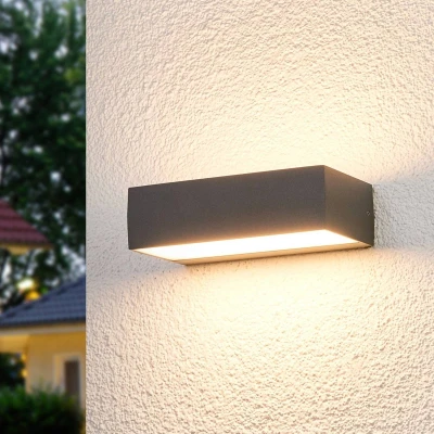 Afbeelding van Lucande LED buiten wandlamp Lissi, 21 cm, antraciet, IP54