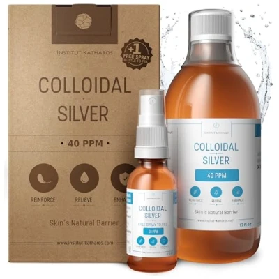 Afbeelding van Premium Colloïdaal Zilver 500ml ● 40 PPM Optimaal Geconcentreerde Formule, Kleinere Deeltjes, Betere Resultaten Laboratorium Gecertificeerd Gratis Navulbare Spuitfles &amp; E boek Inbegrepen