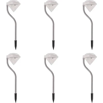 Afbeelding van Zonne energie LED tuinlamp 6 stuks 9x7,8x29,5 cm