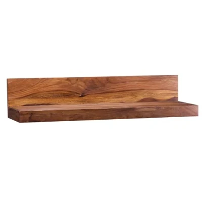 Afbeelding van FineBuy Wandplank 80 cm Sheesham Massief Hout Muurplank Hangende Plank voor de Wand Zwevend