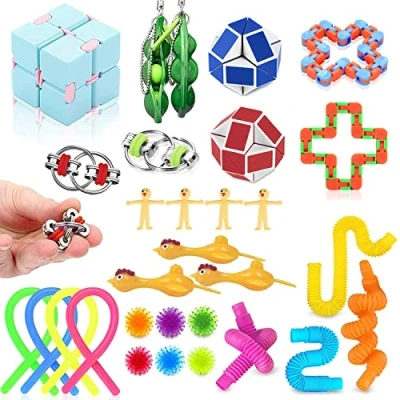 Afbeelding van Nestling 30 delige Fidget Toy Pack, Stress Relief Fdiget Toys Set voor concentratie en rust, stressverlichting sensorisch speelgoed tegen angst kinderen volwassenen