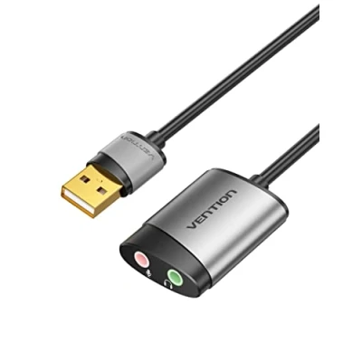 Afbeelding van VENTION Externe USB Geluidskaart, naar Dubbel 3,5 mm Jack Audio Adapter, Microfoon Hoofdtelefoon en Headset Adapter voor PS5, PS4, Laptop,PC, MacBook