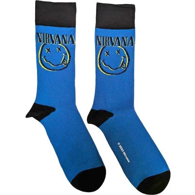 Afbeelding van Nirvana Inverse Happy Face Sokken Blauw