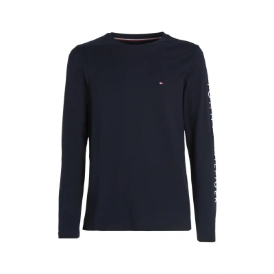 Afbeelding van Tommy Hilfiger LOGO LONG Sleeve TEE Longsleeve, Heren, Maat: Large, Blue