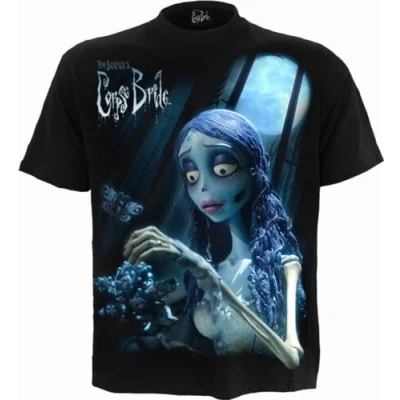 Afbeelding van Spiral Corpse Bride Unisex Tshirt XXL GLOW IN THE DARK Zwart