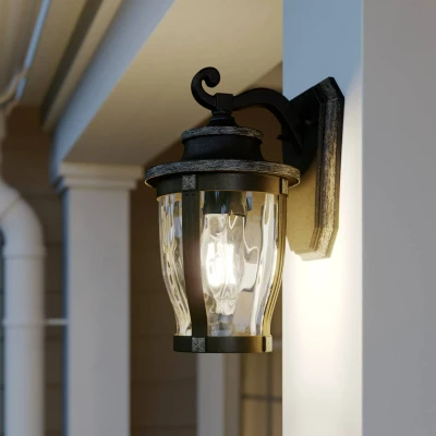 Afbeelding van Lindby Wandlamp buiten &#039;Philody&#039; (antiek) in Bruin uit aluminium tuin, muurlamp
