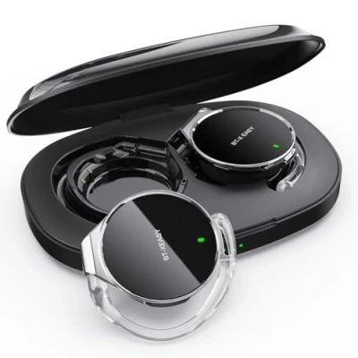 Afbeelding van on ear hoofdtelefoon, Bluetooth 5.4, open draadloze ruisonderdrukking, waterdruppelvormige clip sport headset, met 4 microfoons, Comfort Fit oorhaak