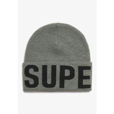 Afbeelding van Superdry Vrouwen Gebreide Beanie met Merkdetails Donkergrijs Grootte: 1SIZE