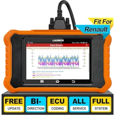 Afbeelding van LAUNCH X431 Elite V2.0 OBD2 voor Renault Volledige Systeem Bi directional Diagnostisch Hulpprogramma, 50 + Speciale Functies, ECU Codering, Lifetime Update OBDII Code Reader
