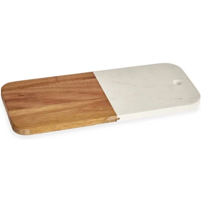 Afbeelding van Snijplank Bruin Wit Acacia Marmer (18 x 1,5 38 cm)