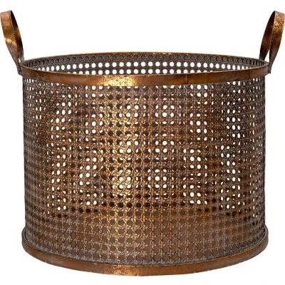 Afbeelding van Clayre &amp; Eef Opbergmand 34x37x42 cm Koperkleurig Ijzer Rond Mand