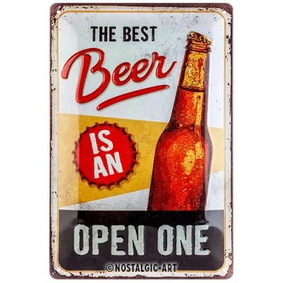 Afbeelding van Metalen Wandbord 20 x 30 cm The Best Beer Bier is an Open One Special Edition