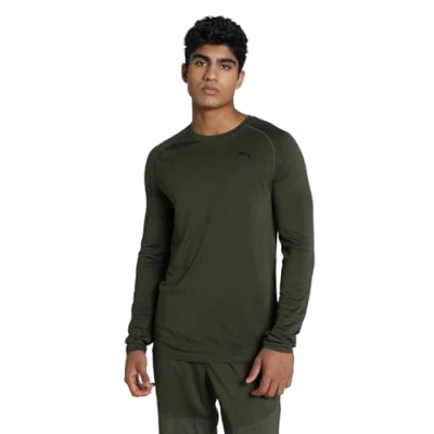 Afbeelding van PUMA Formknit Seamless LS Tee Heren Sportshirt Dark Olive Maat XL