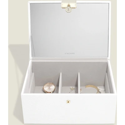 Afbeelding van STACKERS WHITE Luxe juwelendoos juwelenkistje sieradendoos spiegel