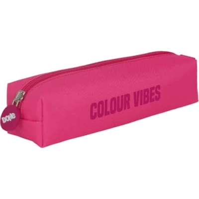 Afbeelding van Dohe Eenvoudige schooletui 1 compartiment, multifunctionele rechthoekige etui, 21x6x6 cm, ritssluiting, gemaakt van duurzaam polyester COLOUR VIBES Roze