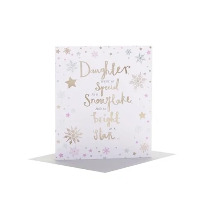 Afbeelding van Dochter Kerstkaart voor Feestelijk Sneeuwvlok Ontwerp