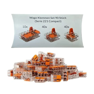 Afbeelding van Wago Klemmen Set 90 Stuks Serie 221 Compact 2, 3 en 5 polig 412 413 415