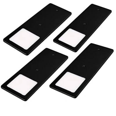 Afbeelding van kalb LED onderkastverlichting zwart 5W zeer vlakke keukenlamp inbouwspot (Set van 4 warm wit)