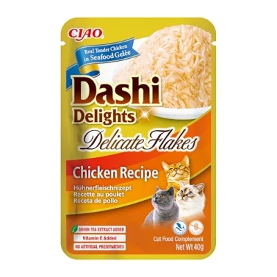 Afbeelding van Ciao Dashi Delights Delicate Flakes Kattenvoer Nat Chicken 40 gr