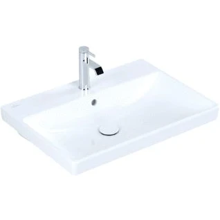 Afbeelding van Villeroy &amp; Boch Avento wastafel wit ceramic+ (65 x 47 cm) 1 kraangat,